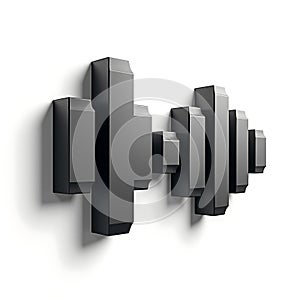 3D Sound waves icon isolated on a white background photo