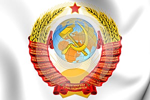 Soviet Union coat of arms. 3D Illustration