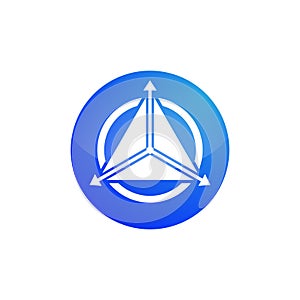 3d space perspective axis vector logo template