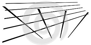 3d spatial grid, mesh, grating and lattice abstract geometric shape, element. Intersecting lines in perspective