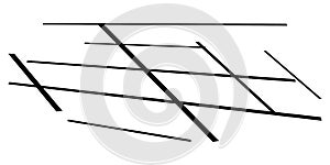 3d spatial grid, mesh, grating and lattice abstract geometric shape, element. Intersecting lines in perspective
