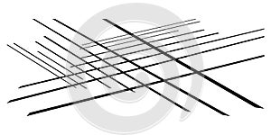3d spatial grid, mesh, grating and lattice abstract geometric shape, element. Intersecting lines in perspective