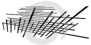 3d spatial grid, mesh, grating and lattice abstract geometric shape, element. Intersecting lines in perspective