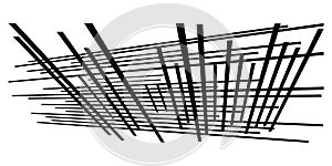 3d spatial grid, mesh, grating and lattice abstract geometric shape, element. Intersecting lines in perspective