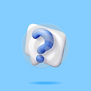 3D speech bubble with question mark isolated