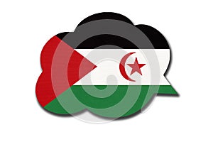 3d speech bubble with Sahrawi Arab Democratic Republic or SADR national flag. Symbol of Western Sahara country photo
