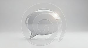 3D Speech Bubble on White Background