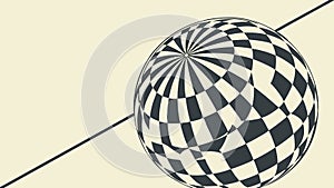 3D Sphere with a Black and White Checkerboard Pattern Vector Graphic, vector design Generative AI
