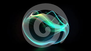 3d sphere flowing light line Generative AI
