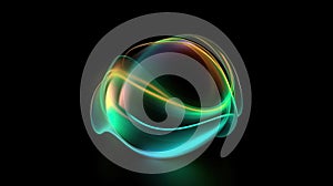 3d sphere flowing light line Generative AI