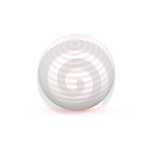 3d Sphere with Texture. Ball isolated on white background. Vector