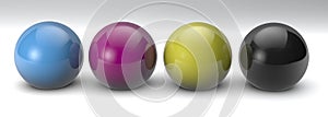 3D spheres with CMYK colours