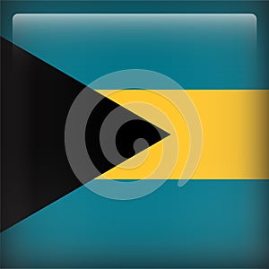 Bahamas 3D Square Flag Vector