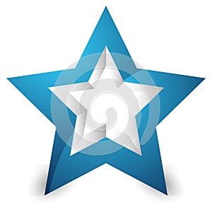 3d star icon / element on white with shadow