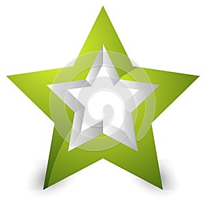 3d star icon / element on white with shadow