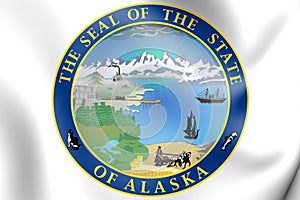 State Seal of Alaska. 3D Illustration photo