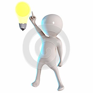 3D Stickman with bulb light