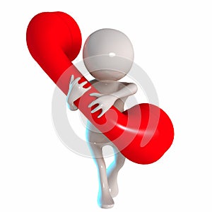 3D Stickman with telephone