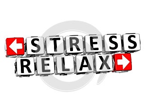 3D Stress Relax Button Click Here Block Text