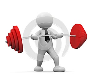 3d strong man lifting weight