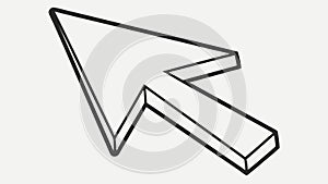 3D-style arrow cursor icon for user interface design, vector design Generative AI