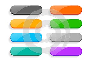 3d style empty rectangular web app button in set