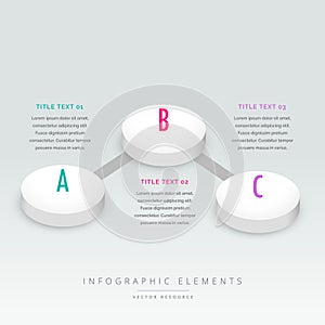 3d style three steps infographic template photo