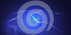 3d style topographic map banner design