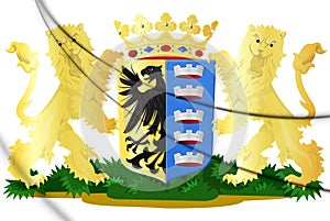 3D Sudwest-Fryslan coat of arms Friesland, Netherlands. photo