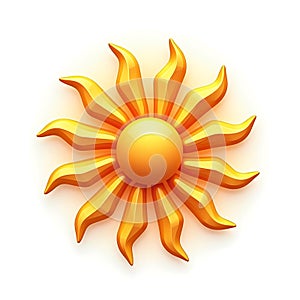 3D sunburst icon isolated on a white background