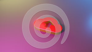 3d symbol of cloud upload icon render