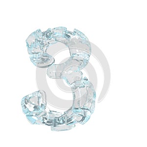 Symbol made of broken ice. number 3