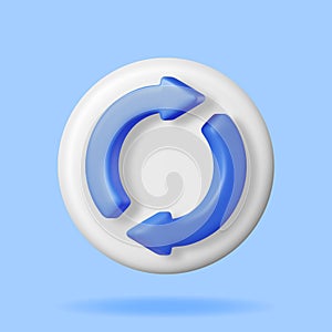 3D Synchronization Icon Isolated