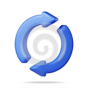 3D Synchronization Icon Isolated