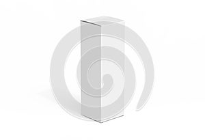 3d tall rectangular box isolated on white background. Closed box.