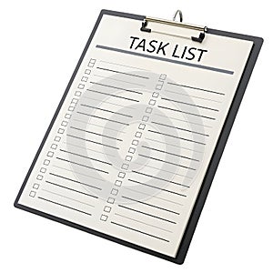3D Task List Front Isolated on White photo