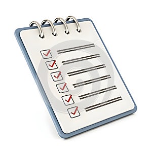 3D task management note icon isolated on white background