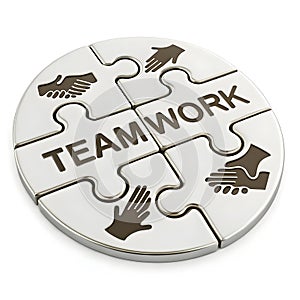 3D teamwork concept icon isolated on white background