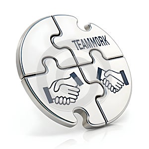 3D teamwork concept icon isolated on white background