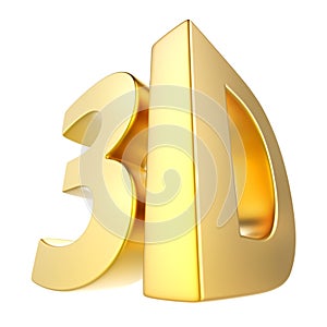 3D technology gold sign