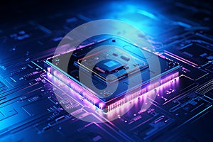 3d technology illustration A fingerprint scanner is integrated into the printed circuit. release binary code