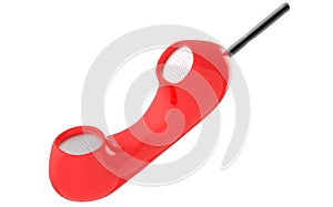 3d telephone reciever in white isolated background