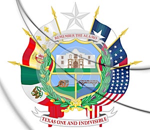 3D Texas coat of arms, USA. photo