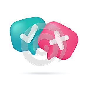 3d text box. Speech bubble dialog dialogue. questions and answers