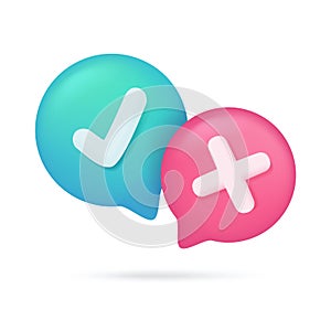 3d text box. Speech bubble dialog dialogue. questions and answers