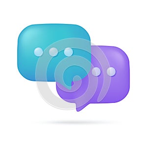 3d text box. Speech bubble dialog dialogue. questions and answers