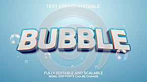 3d text effect bubble vector editable