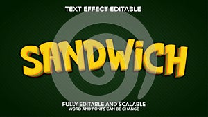 3d text effect sandwich vector editable