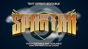 3d text effect spartan vector editable