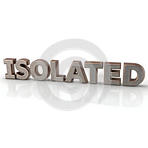 3D text icon isolated on white background